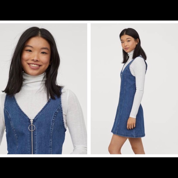 short denim dress h&m